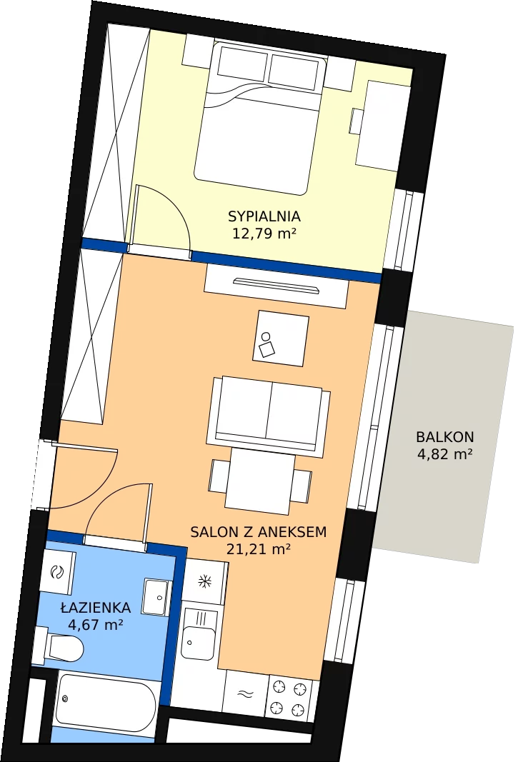 Zalety mieszkania 38.67 m², B.33