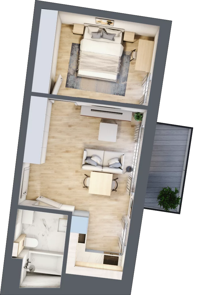 2 pokoje, mieszkanie 38,67 m², piętro 3, oferta nr B.33, Dolna Górna Wilda, Poznań, Wilda, Wilda, ul. Górna Wilda