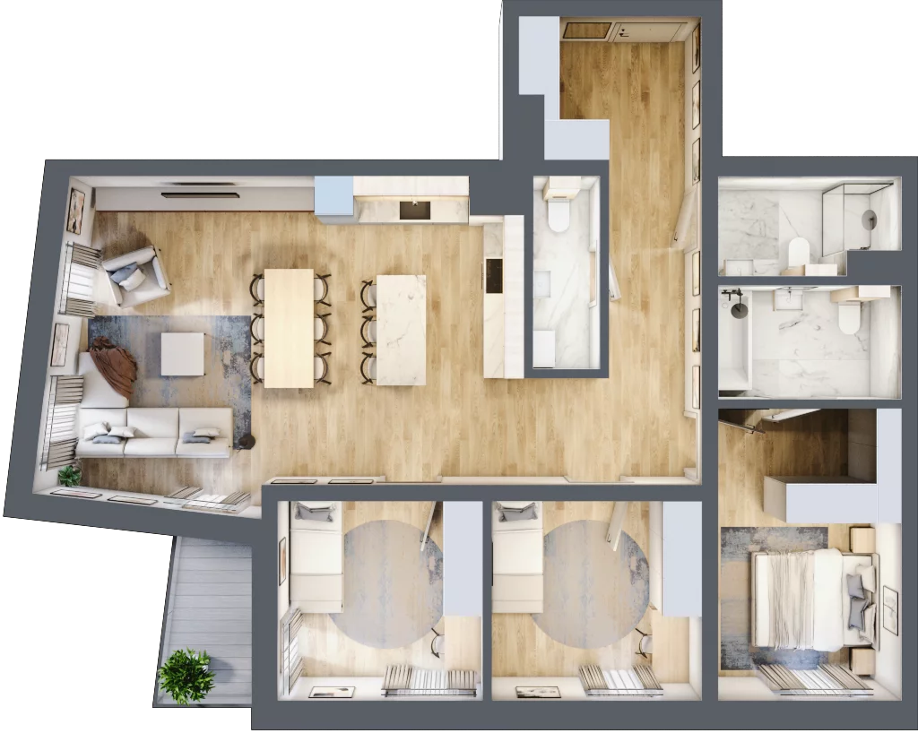 4 pokoje, mieszkanie 96,53 m², piętro 3, oferta nr B.37, Dolna Górna Wilda, Poznań, Wilda, Wilda, ul. Górna Wilda