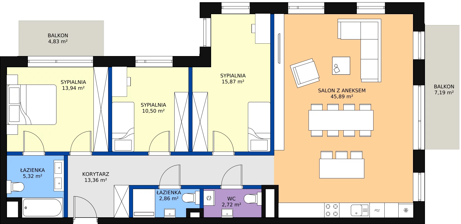 Zalety mieszkania 110.46 m², B.41