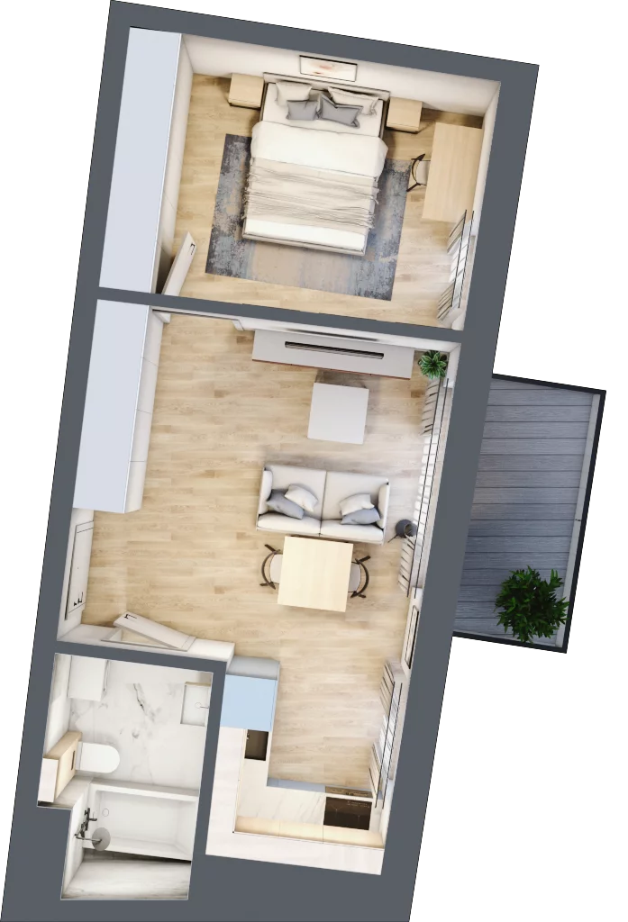 2 pokoje, mieszkanie 38,67 m², piętro 4, oferta nr B.43, Dolna Górna Wilda, Poznań, Wilda, Wilda, ul. Górna Wilda