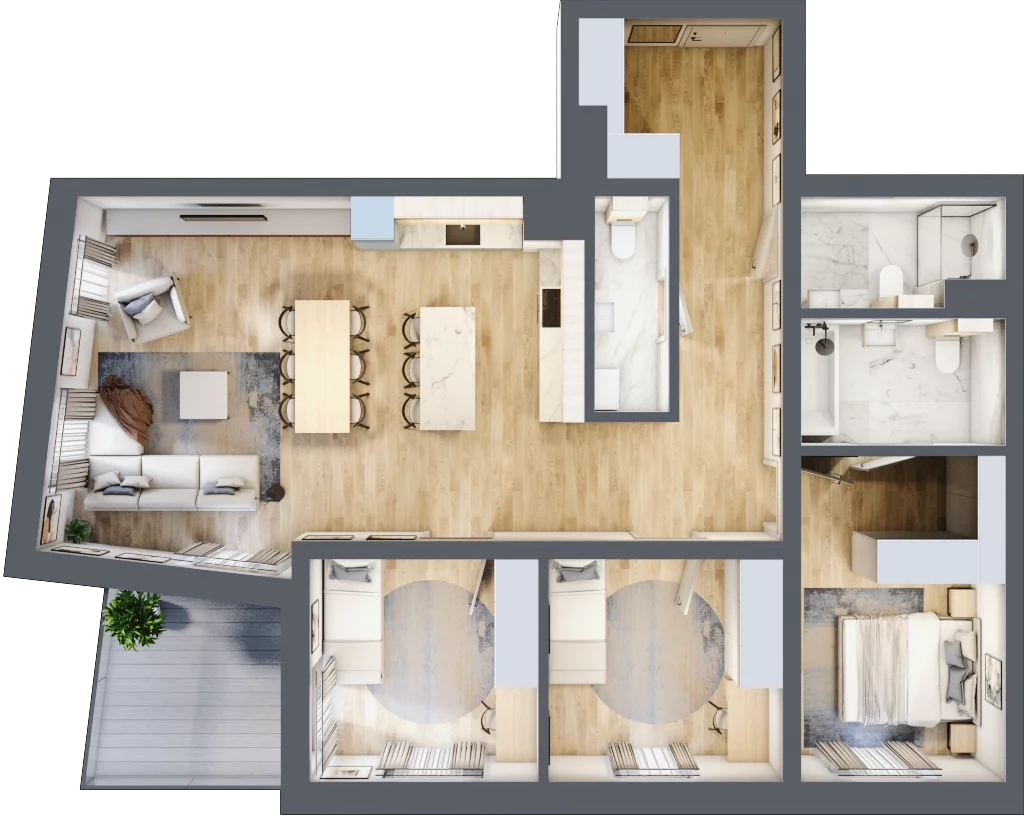 4 pokoje, mieszkanie 96,53 m², piętro 4, oferta nr B.47, Dolna Górna Wilda, Poznań, Wilda, Wilda, ul. Górna Wilda