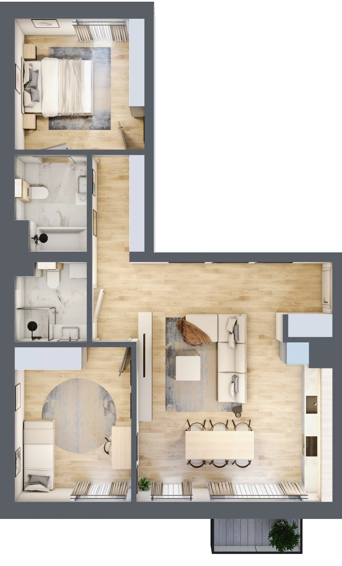 3 pokoje, mieszkanie 75,60 m², piętro 1, oferta nr C.16, Dolna Górna Wilda, Poznań, Wilda, Wilda, ul. Górna Wilda