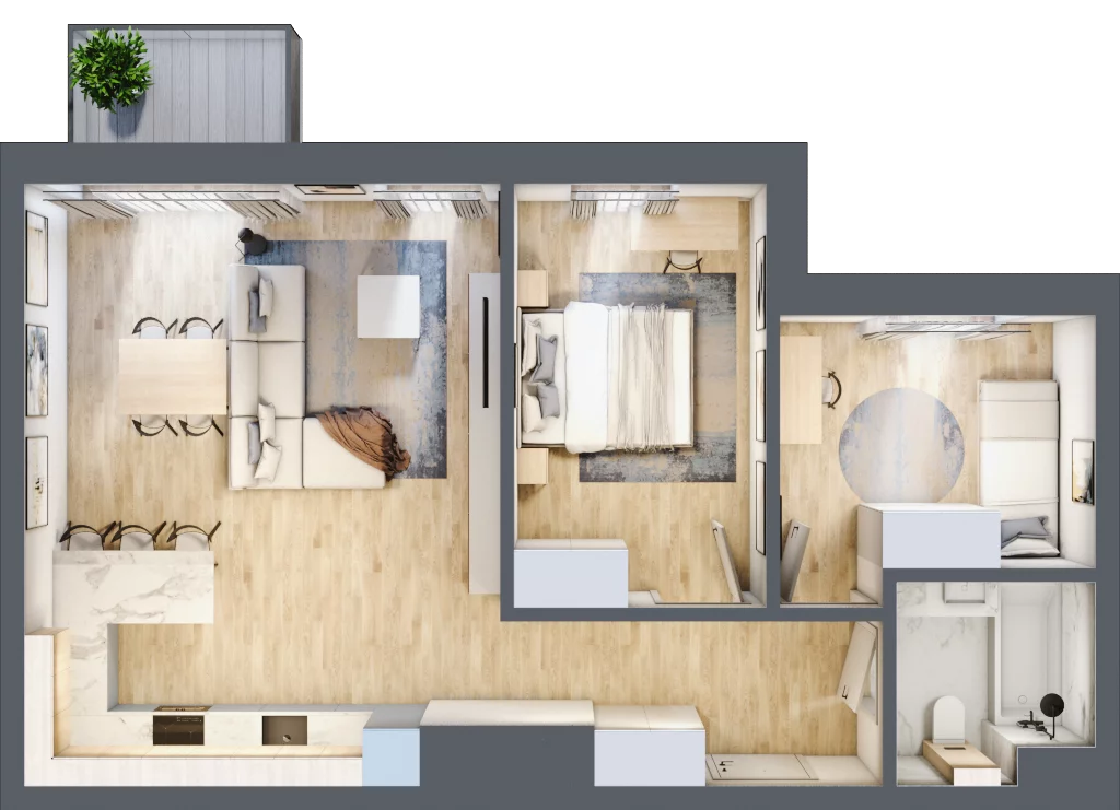 3 pokoje, mieszkanie 63,14 m², piętro 1, oferta nr C.17, Dolna Górna Wilda, Poznań, Wilda, Wilda, ul. Górna Wilda