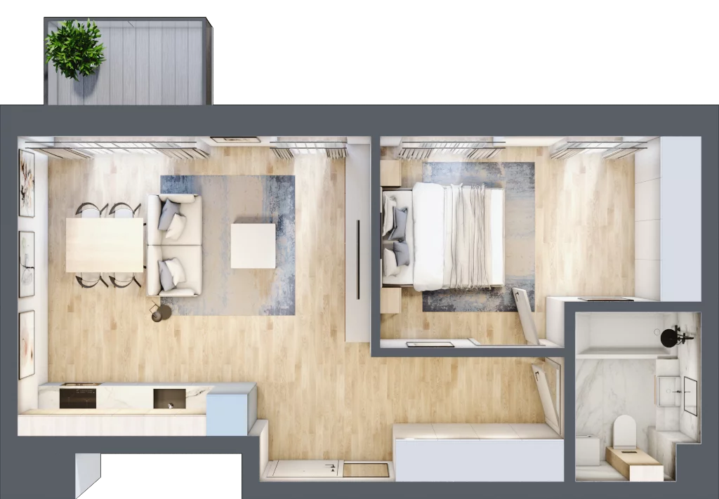 2 pokoje, mieszkanie 44,94 m², piętro 3, oferta nr C.31, Dolna Górna Wilda, Poznań, Wilda, Wilda, ul. Górna Wilda