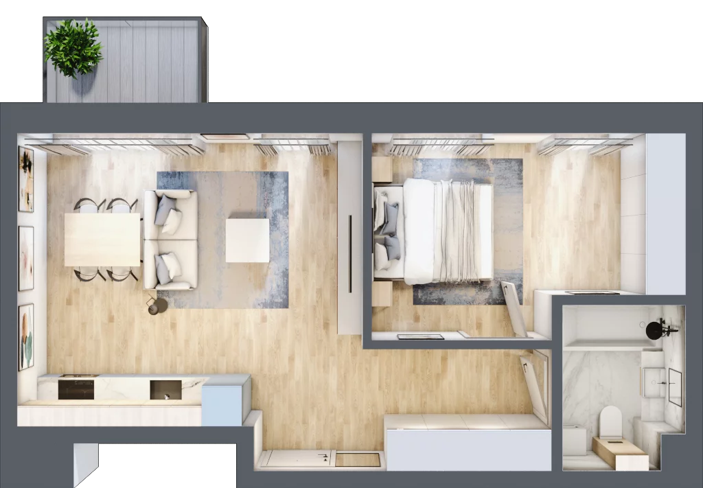 2 pokoje, mieszkanie 44,94 m², piętro 5, oferta nr C.51, Dolna Górna Wilda, Poznań, Wilda, Wilda, ul. Górna Wilda