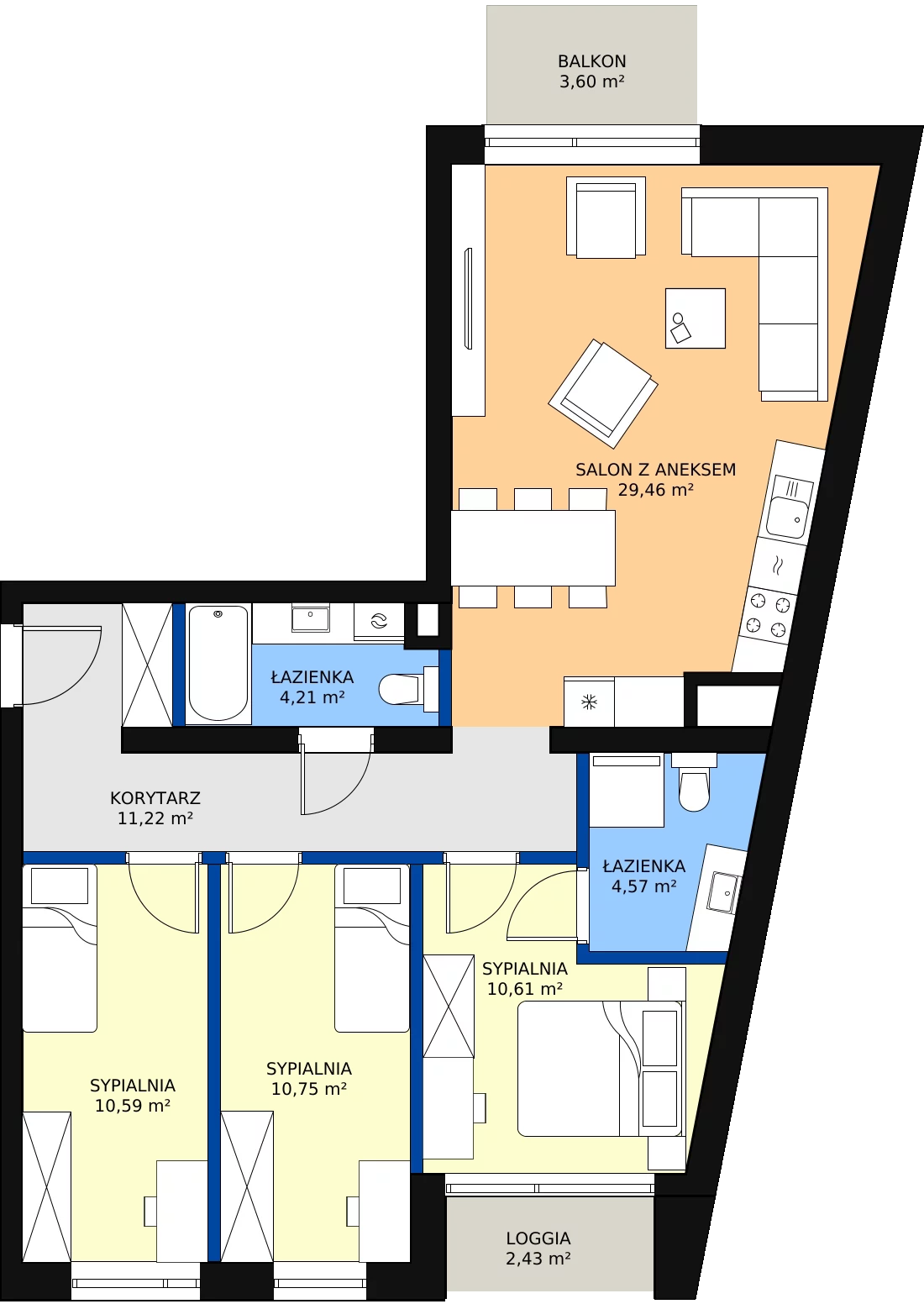 Zalety mieszkania 81.41 m², C.52