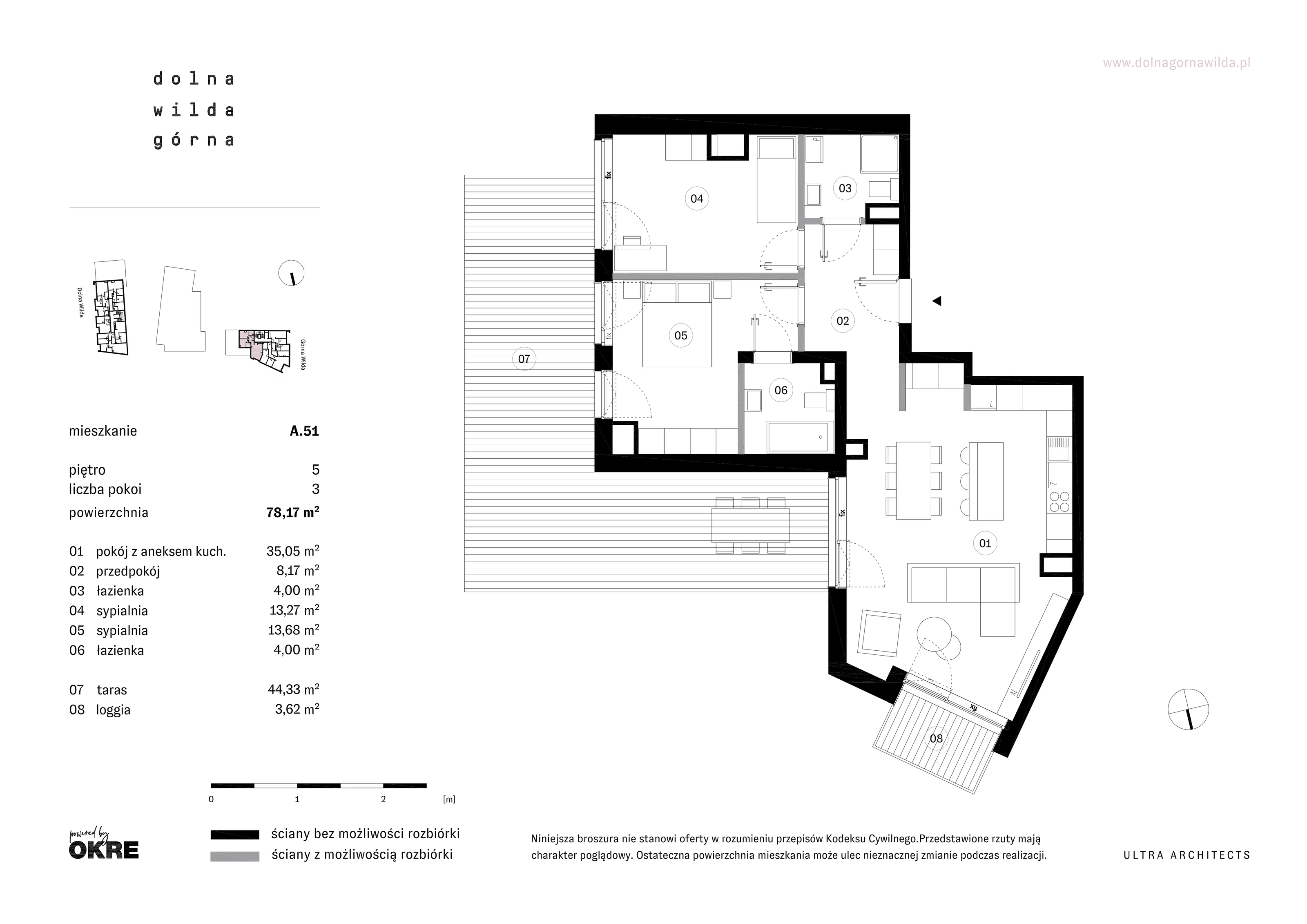 3 pokoje, mieszkanie 78,14 m², piętro 5, oferta nr A.51, Dolna Górna Wilda, Poznań, Wilda, Wilda, ul. Górna Wilda