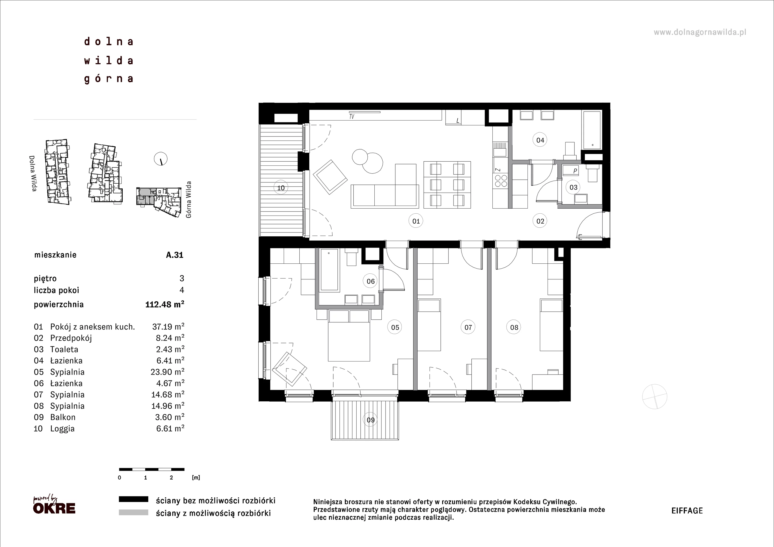 4 pokoje, mieszkanie 112,48 m², piętro 3, oferta nr A.31, Dolna Górna Wilda, Poznań, Wilda, Wilda, ul. Górna Wilda
