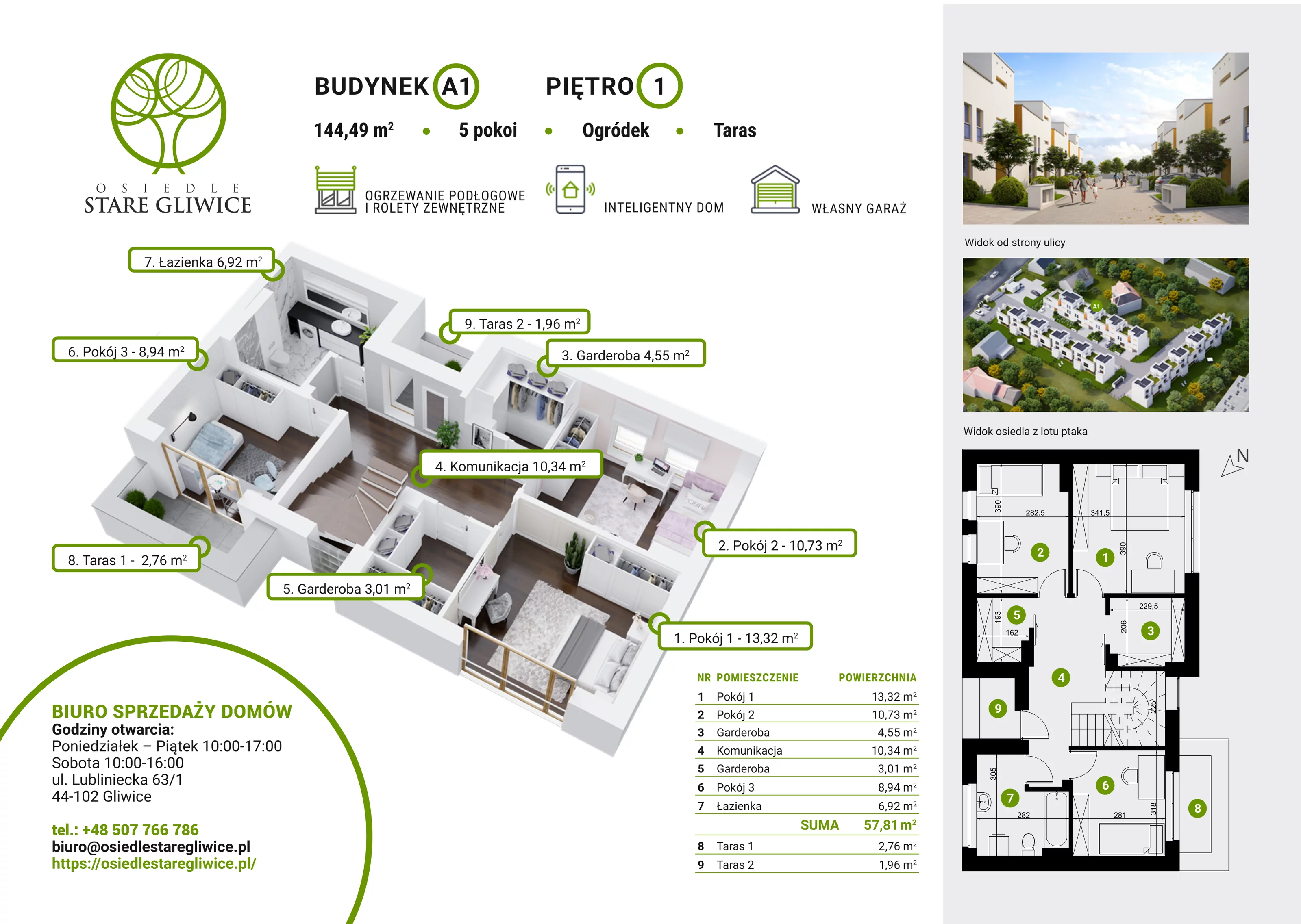 Dom 149,60 m², oferta nr A1, Osiedle Stare Gliwice, Gliwice, Stare Gliwice, ul. Wiejska 35-37