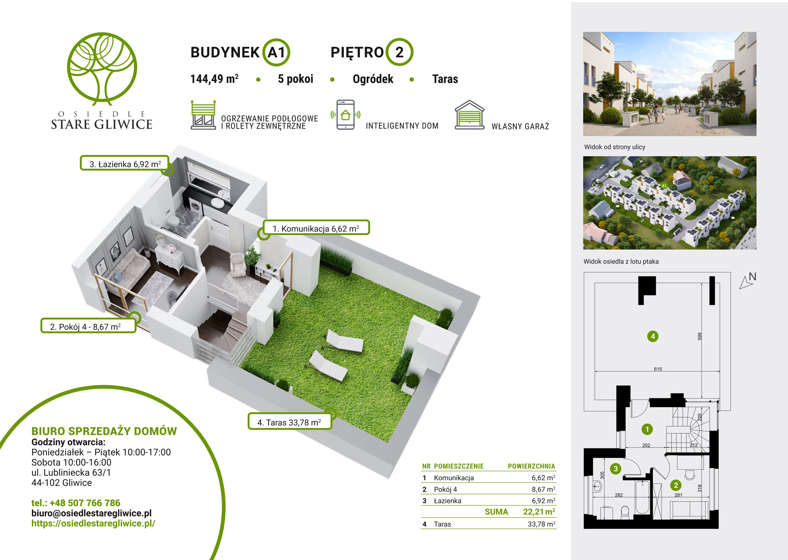 Dom 149,60 m², oferta nr A1, Osiedle Stare Gliwice, Gliwice, Stare Gliwice, ul. Wiejska 35-37