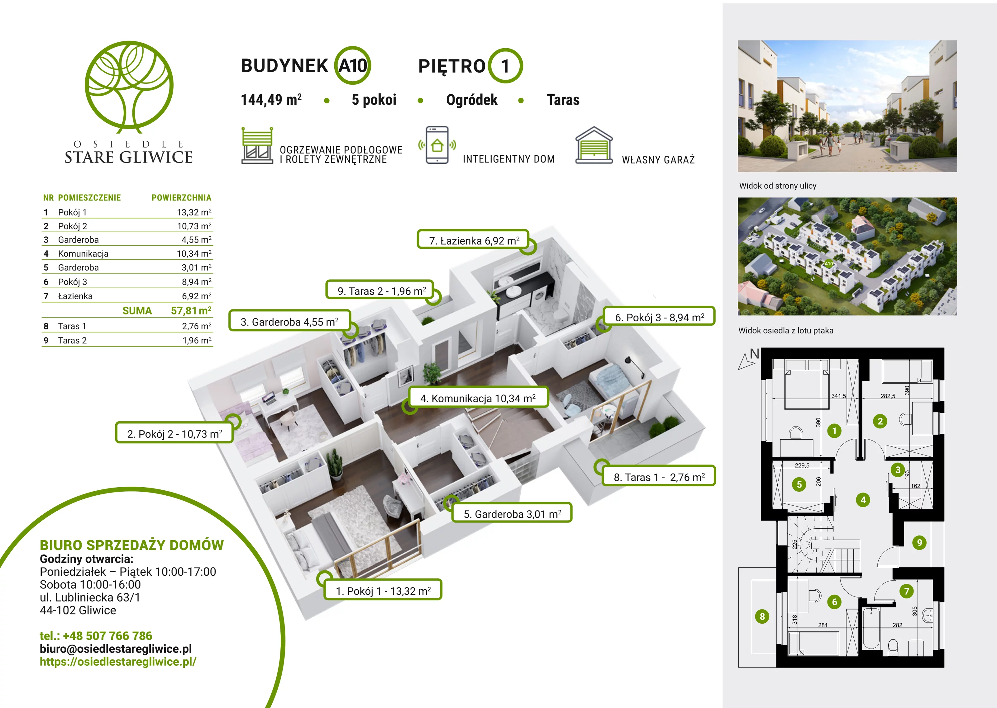 Dom 147,09 m², oferta nr A10, Osiedle Stare Gliwice, Gliwice, Stare Gliwice, ul. Wiejska 35-37