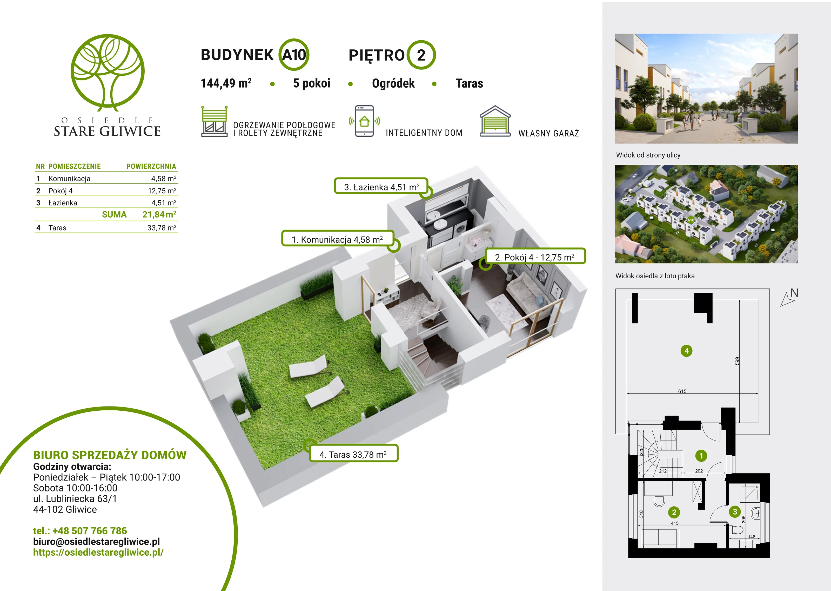 Dom 147,09 m², oferta nr A10, Osiedle Stare Gliwice, Gliwice, Stare Gliwice, ul. Wiejska 35-37