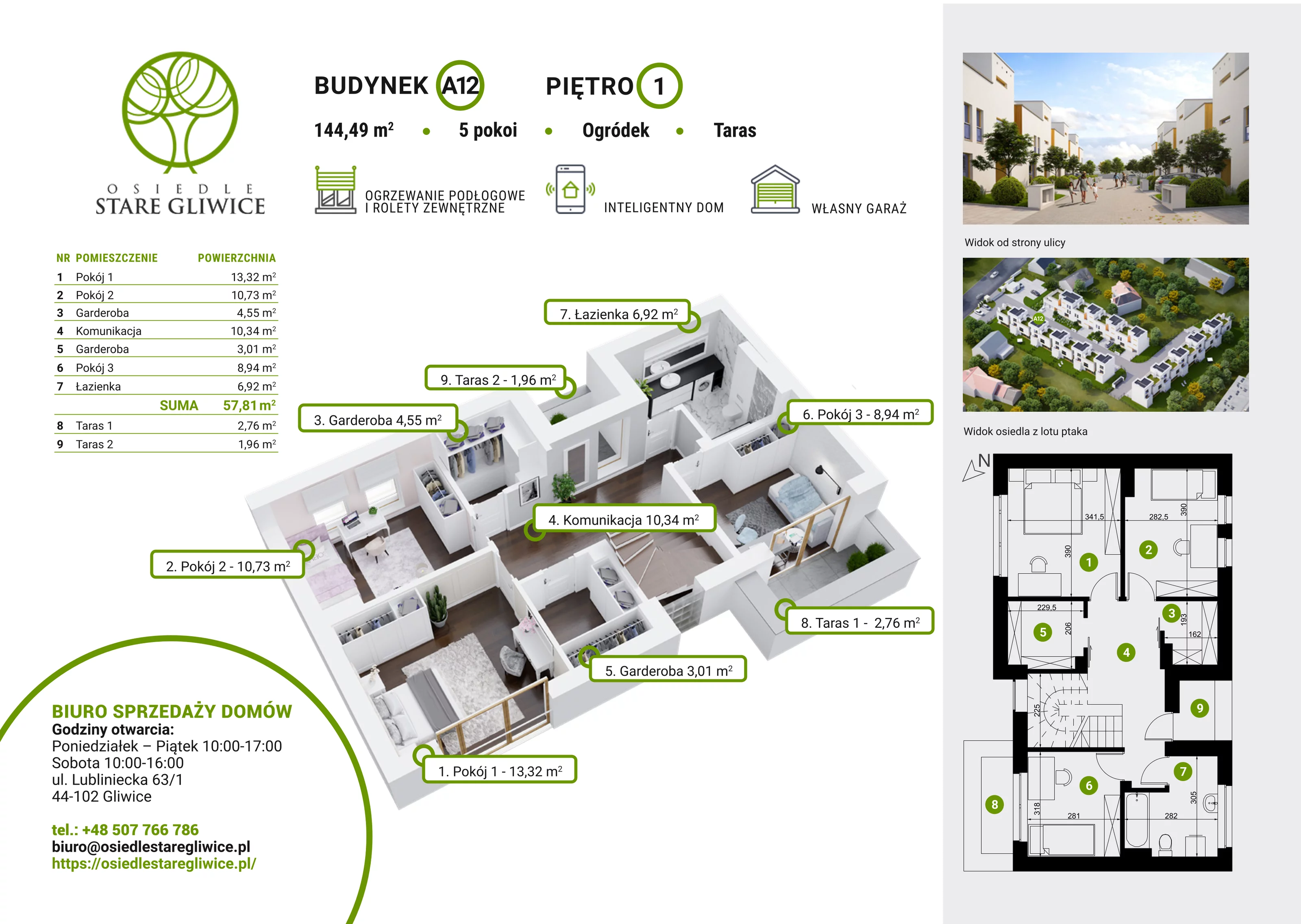 Dom 147,11 m², oferta nr A12, Osiedle Stare Gliwice, Gliwice, Stare Gliwice, ul. Wiejska 35-37