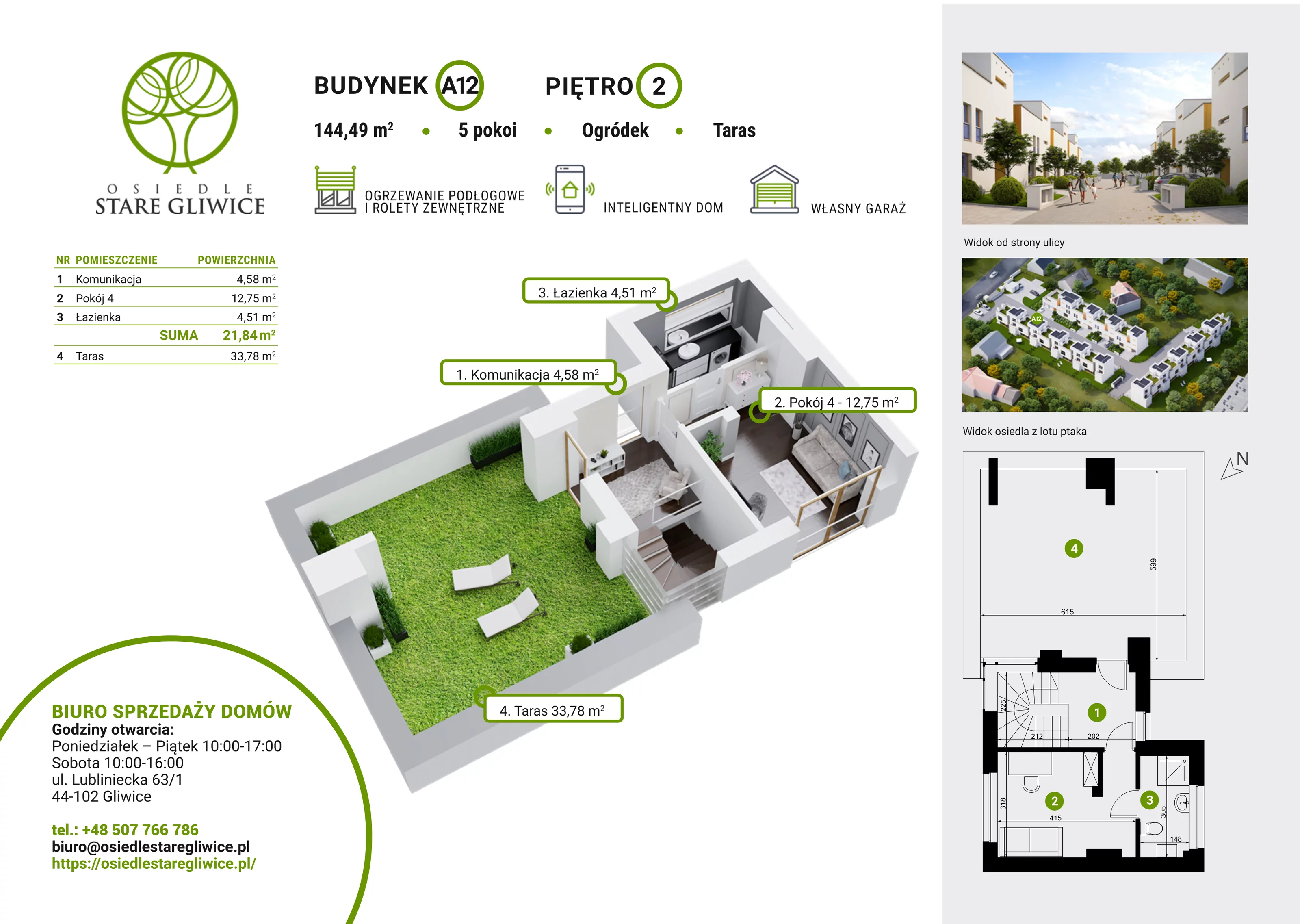 Dom 147,11 m², oferta nr A12, Osiedle Stare Gliwice, Gliwice, Stare Gliwice, ul. Wiejska 35-37