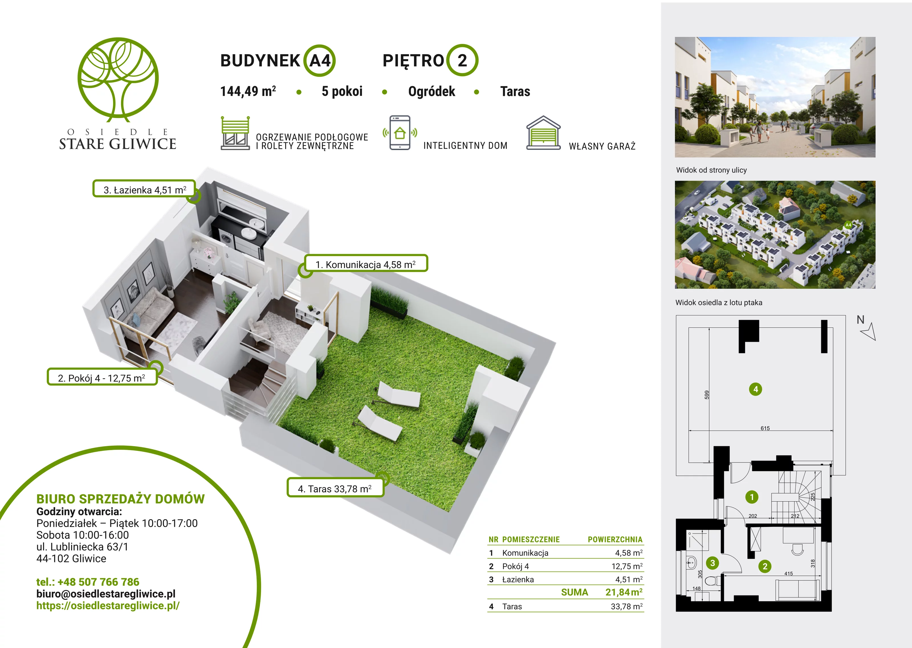 Dom 147,07 m², oferta nr A4, Osiedle Stare Gliwice, Gliwice, Stare Gliwice, ul. Wiejska 35-37