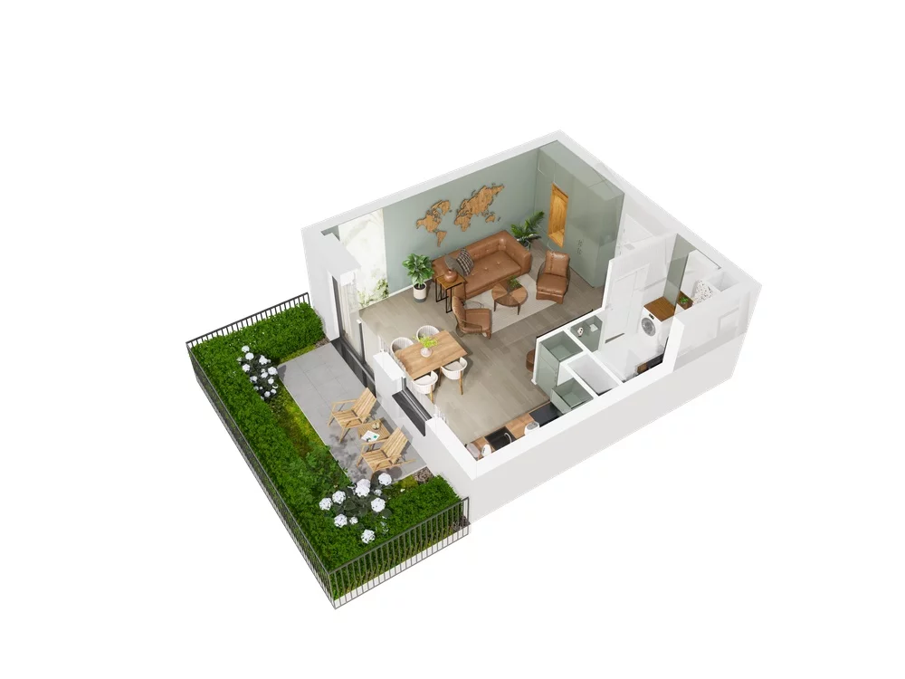1 pokój, mieszkanie 33,41 m², parter, oferta nr 6.A.01, Urzeka - budynek 6 , Gdańsk, Jasień, ul. Guderskiego / Czermińskiego