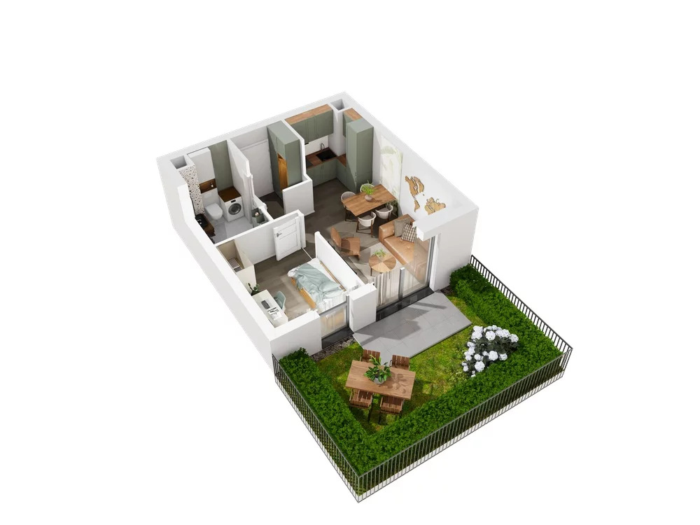 2 pokoje, mieszkanie 33,21 m², parter, oferta nr 6.A.04, Urzeka - budynek 6 , Gdańsk, Jasień, ul. Guderskiego / Czermińskiego