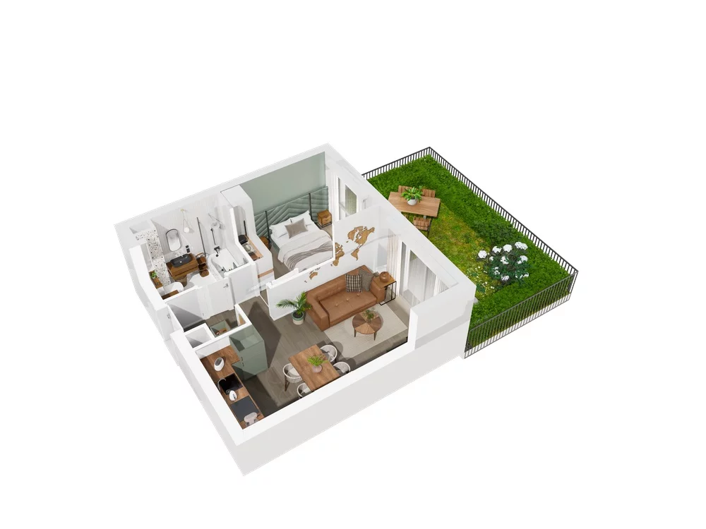 2 pokoje, mieszkanie 35,08 m², parter, oferta nr 6.A.06, Urzeka - budynek 6 , Gdańsk, Jasień, ul. Guderskiego / Czermińskiego