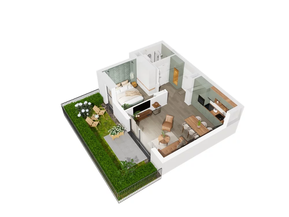 2 pokoje, mieszkanie 49,15 m², parter, oferta nr 6.A.09, Urzeka - budynek 6 , Gdańsk, Jasień, ul. Guderskiego / Czermińskiego