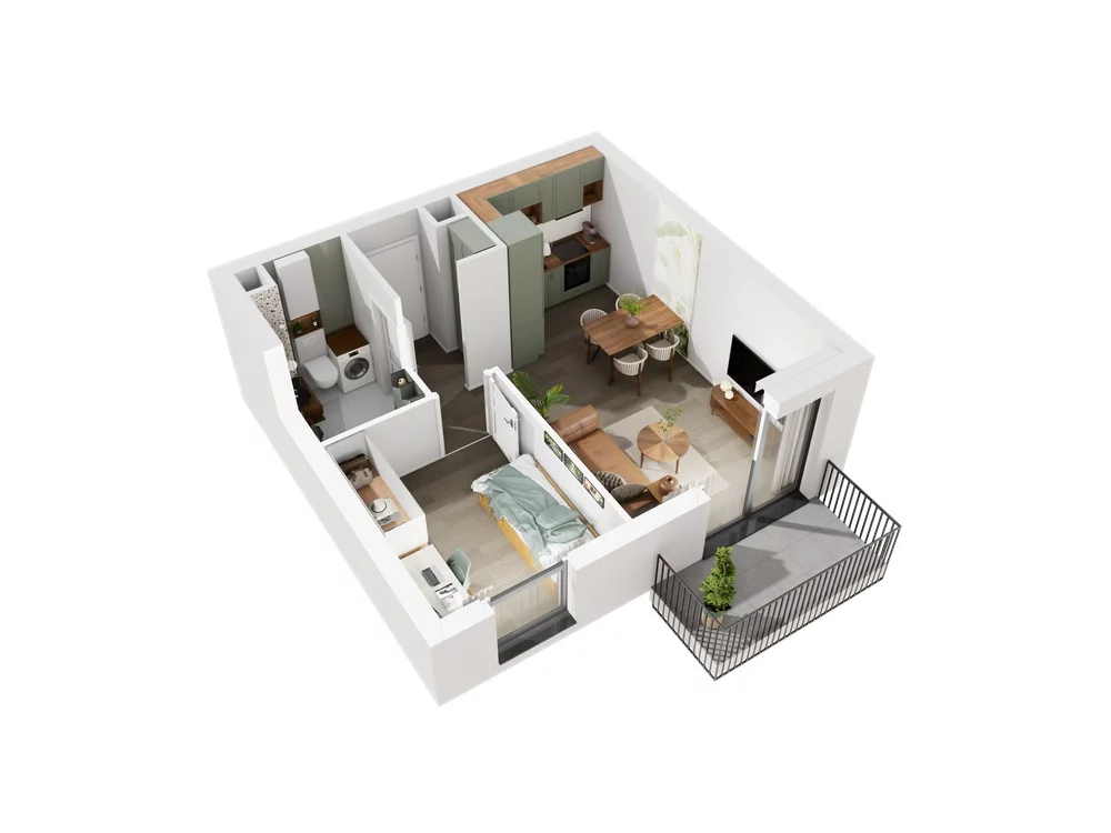 2 pokoje, mieszkanie 36,21 m², piętro 1, oferta nr 6.A.14, Urzeka - budynek 6 , Gdańsk, Jasień, ul. Guderskiego / Czermińskiego