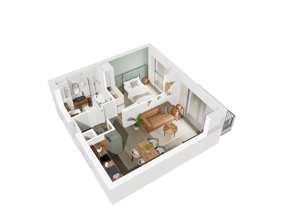 2 pokoje, mieszkanie 35,19 m², piętro 2, oferta nr 6.A.24, Urzeka - budynek 6 , Gdańsk, Jasień, ul. Guderskiego / Czermińskiego