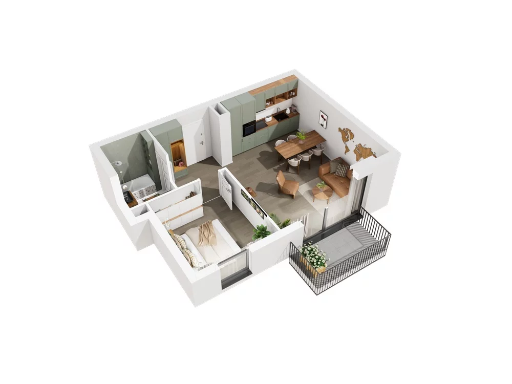 2 pokoje, mieszkanie 49,21 m², piętro 2, oferta nr 6.A.27, Urzeka - budynek 6 , Gdańsk, Jasień, ul. Guderskiego / Czermińskiego