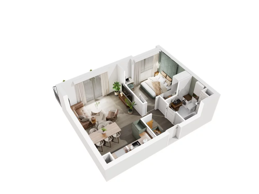 2 pokoje, mieszkanie 47,54 m², piętro 3, oferta nr 6.A.31, Urzeka - budynek 6 , Gdańsk, Jasień, ul. Guderskiego / Czermińskiego