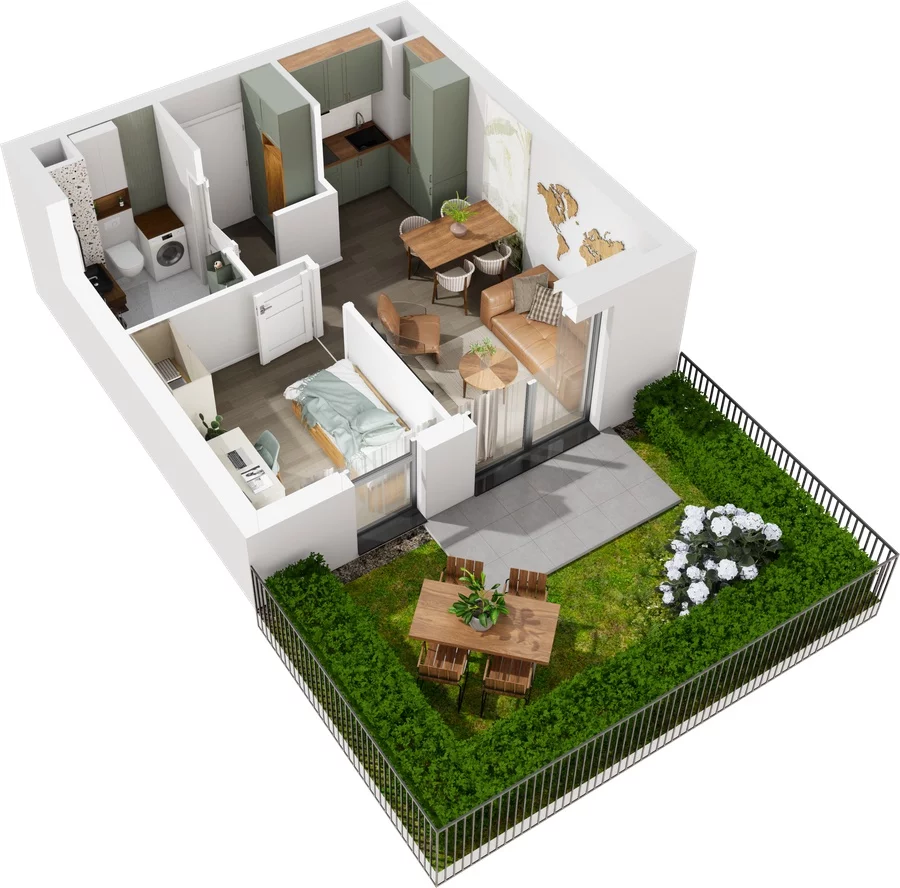 2 pokoje, mieszkanie 33,21 m², parter, oferta nr 7.A.04, Urzeka - budynek 7, Gdańsk, Jasień, ul. Guderskiego / Czermińskiego
