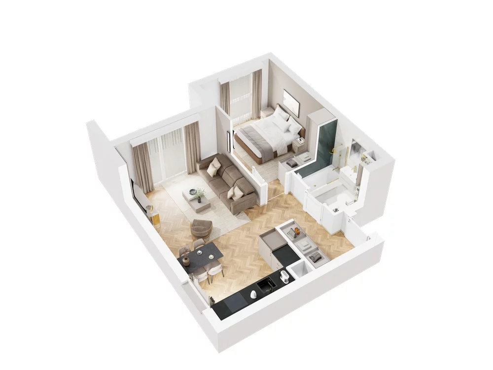 2 pokoje, mieszkanie 47,79 m², piętro 2, oferta nr 9.A.13, Nowe Południe - budynek 9 , Gdańsk, Orunia Górna-Gdańsk Południe, Maćkowy, ul. Starogrodzka / Borkowska