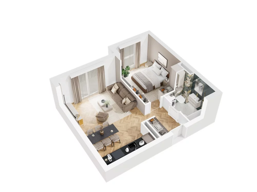2 pokoje, mieszkanie 46,03 m², piętro 2, oferta nr 9.A.17, Nowe Południe - budynek 9 , Gdańsk, Orunia Górna-Gdańsk Południe, Maćkowy, ul. Starogrodzka / Borkowska