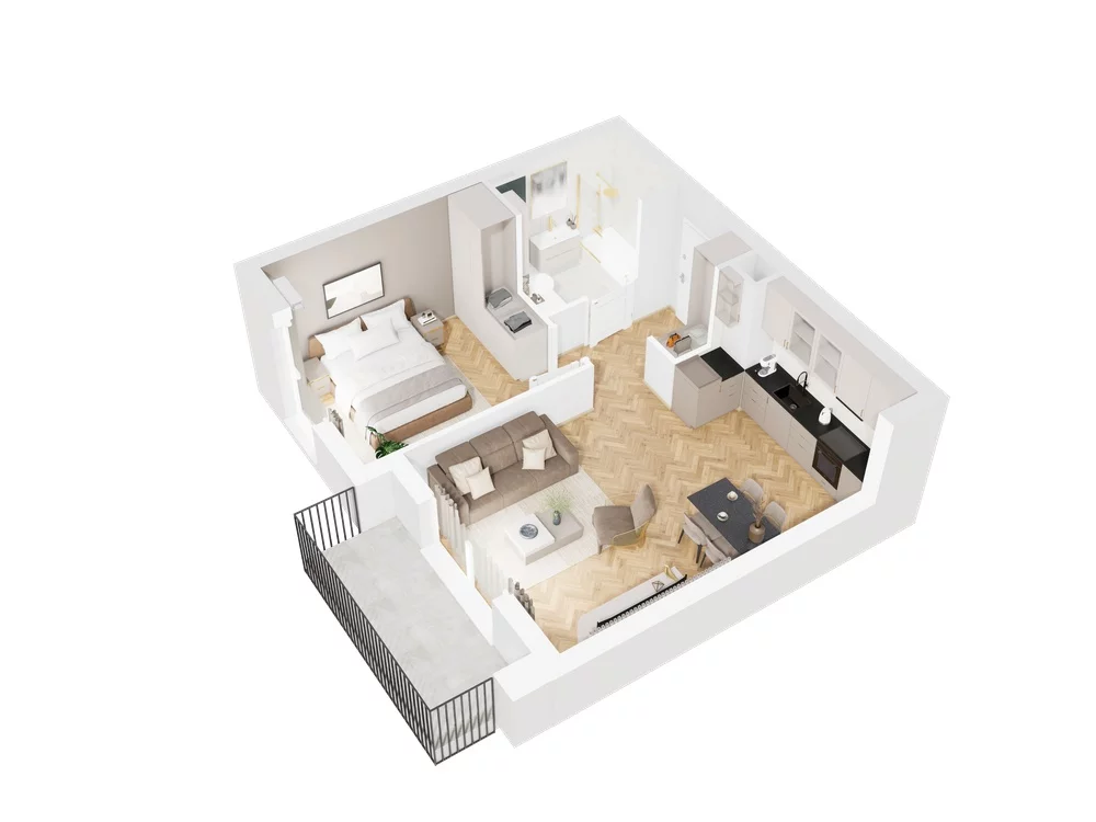 2 pokoje, mieszkanie 44,26 m², piętro 4, oferta nr 9.A.29, Nowe Południe - budynek 9 , Gdańsk, Orunia Górna-Gdańsk Południe, Maćkowy, ul. Starogrodzka / Borkowska