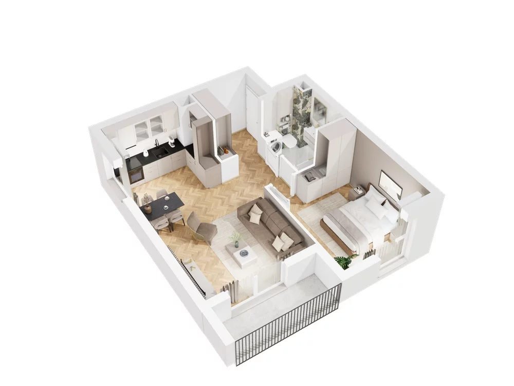 2 pokoje, mieszkanie 47,79 m², piętro 2, oferta nr 9.B.17, Nowe Południe - budynek 9 , Gdańsk, Orunia Górna-Gdańsk Południe, Maćkowy, ul. Starogrodzka / Borkowska