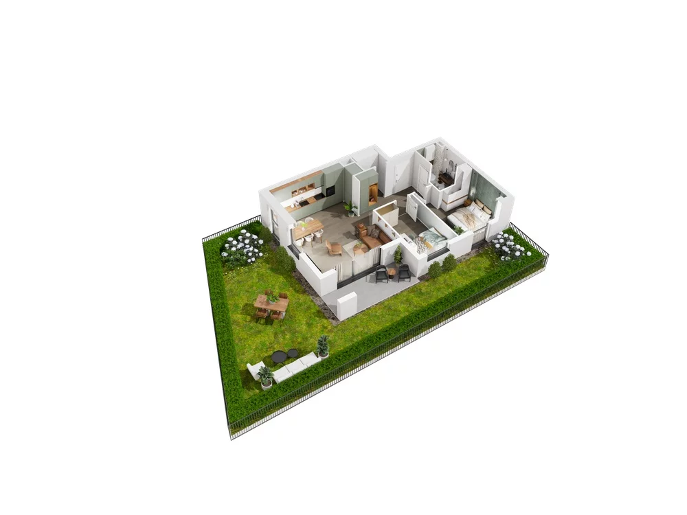 3 pokoje, mieszkanie 66,08 m², parter, oferta nr 6.A.02, Urzeka - budynek 6 , Gdańsk, Jasień, ul. Guderskiego / Czermińskiego
