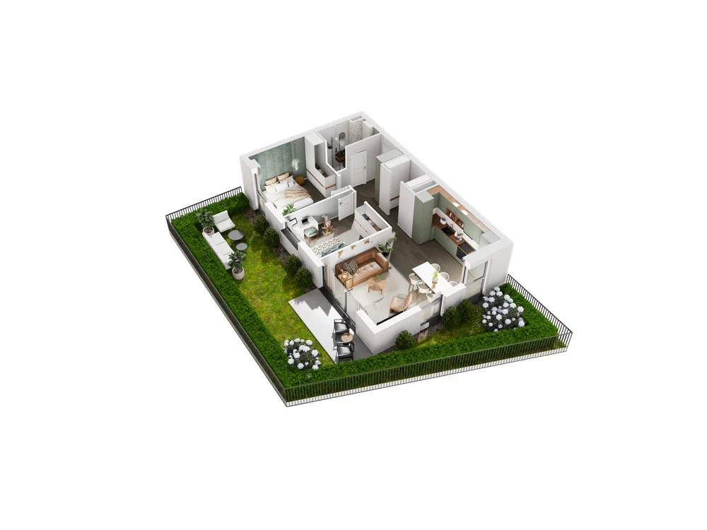 3 pokoje, mieszkanie 63,06 m², parter, oferta nr 6.A.03, Urzeka - budynek 6 , Gdańsk, Jasień, ul. Guderskiego / Czermińskiego