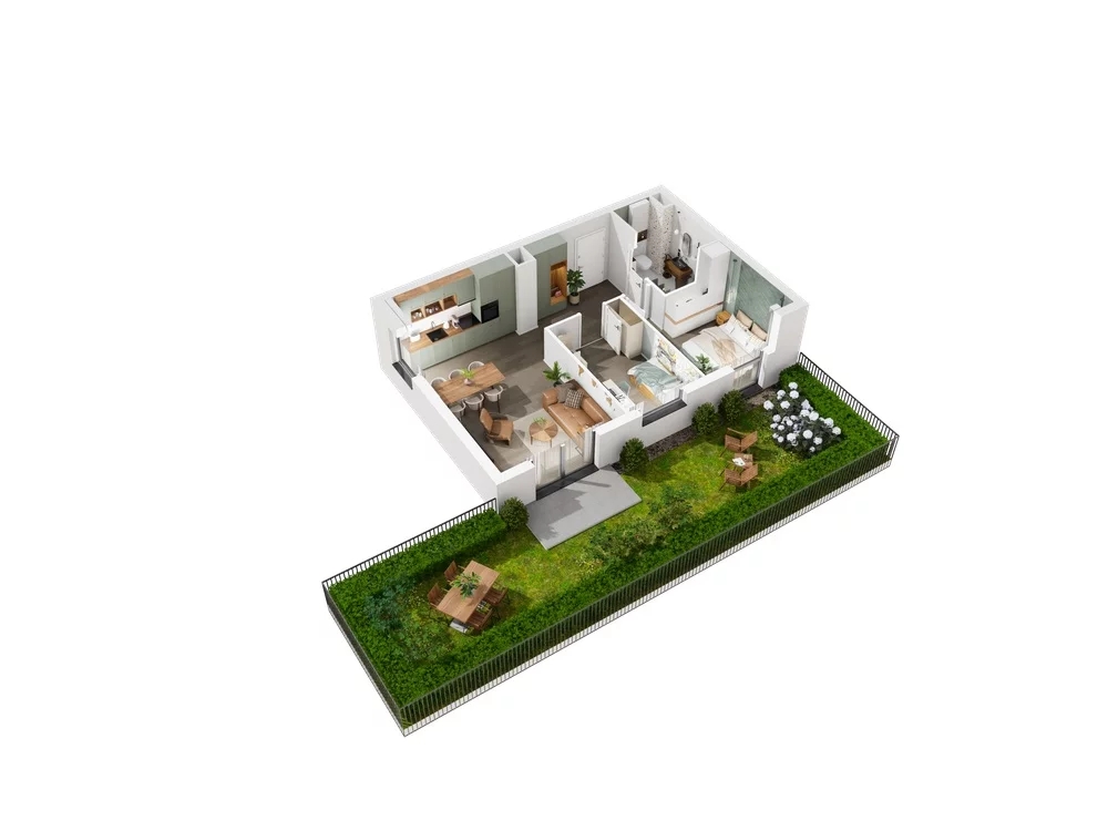 3 pokoje, mieszkanie 54,61 m², parter, oferta nr 6.A.07, Urzeka - budynek 6 , Gdańsk, Jasień, ul. Guderskiego / Czermińskiego