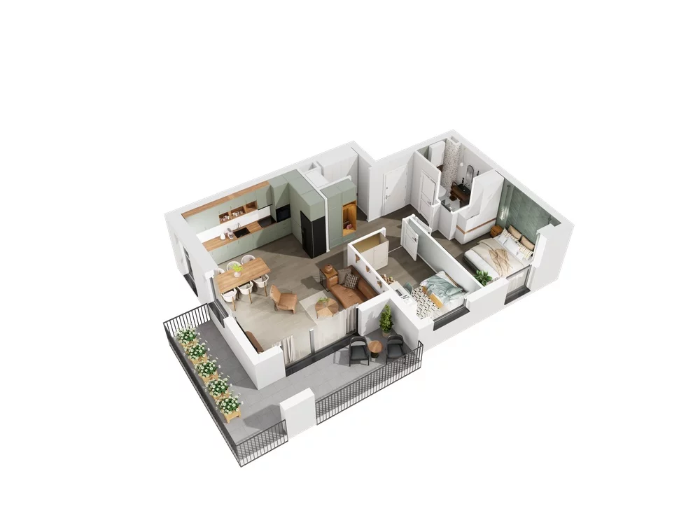 3 pokoje, mieszkanie 66,61 m², piętro 1, oferta nr 6.A.11, Urzeka - budynek 6 , Gdańsk, Jasień, ul. Guderskiego / Czermińskiego