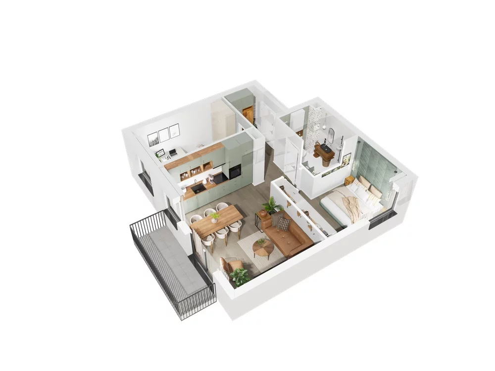 3 pokoje, mieszkanie 55,81 m², piętro 1, oferta nr 6.A.17, Urzeka - budynek 6 , Gdańsk, Jasień, ul. Guderskiego / Czermińskiego