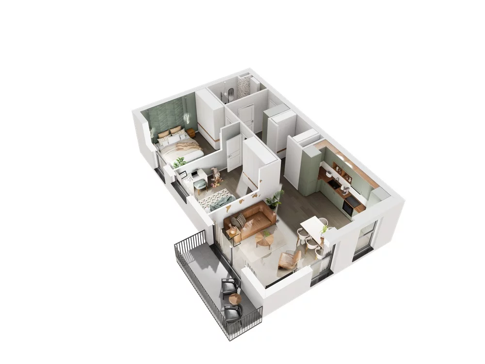 3 pokoje, mieszkanie 63,11 m², piętro 3, oferta nr 6.A.30, Urzeka - budynek 6 , Gdańsk, Jasień, ul. Guderskiego / Czermińskiego