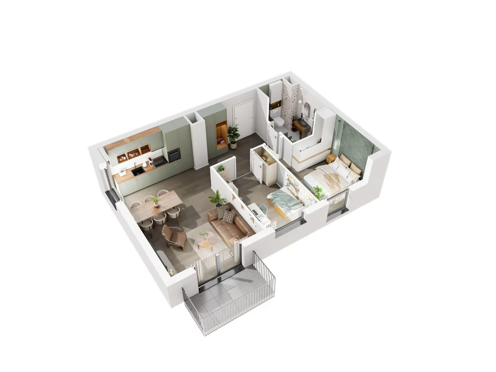3 pokoje, mieszkanie 54,66 m², piętro 3, oferta nr 6.A.34, Urzeka - budynek 6 , Gdańsk, Jasień, ul. Guderskiego / Czermińskiego