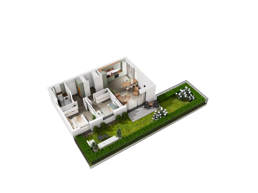 3 pokoje, mieszkanie 63,06 m², parter, oferta nr 7.A.03, Urzeka - budynek 7, Gdańsk, Jasień, ul. Guderskiego / Czermińskiego