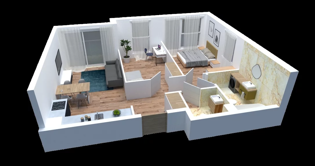 3 pokoje, mieszkanie 60,94 m², piętro 2, oferta nr 6.A.21, Leszczynowy Park - budynek VI, Gdańsk, Jasień, ul. Leszczynowa