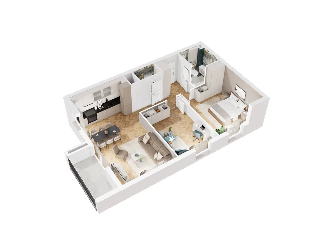 3 pokoje, mieszkanie 67,47 m², piętro 4, oferta nr 9.A.26, Nowe Południe - budynek 9 , Gdańsk, Orunia Górna-Gdańsk Południe, Maćkowy, ul. Starogrodzka / Borkowska