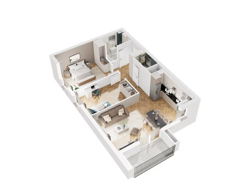 3 pokoje, mieszkanie 67,33 m², piętro 2, oferta nr 9.B.18, Nowe Południe - budynek 9 , Gdańsk, Orunia Górna-Gdańsk Południe, Maćkowy, ul. Starogrodzka / Borkowska