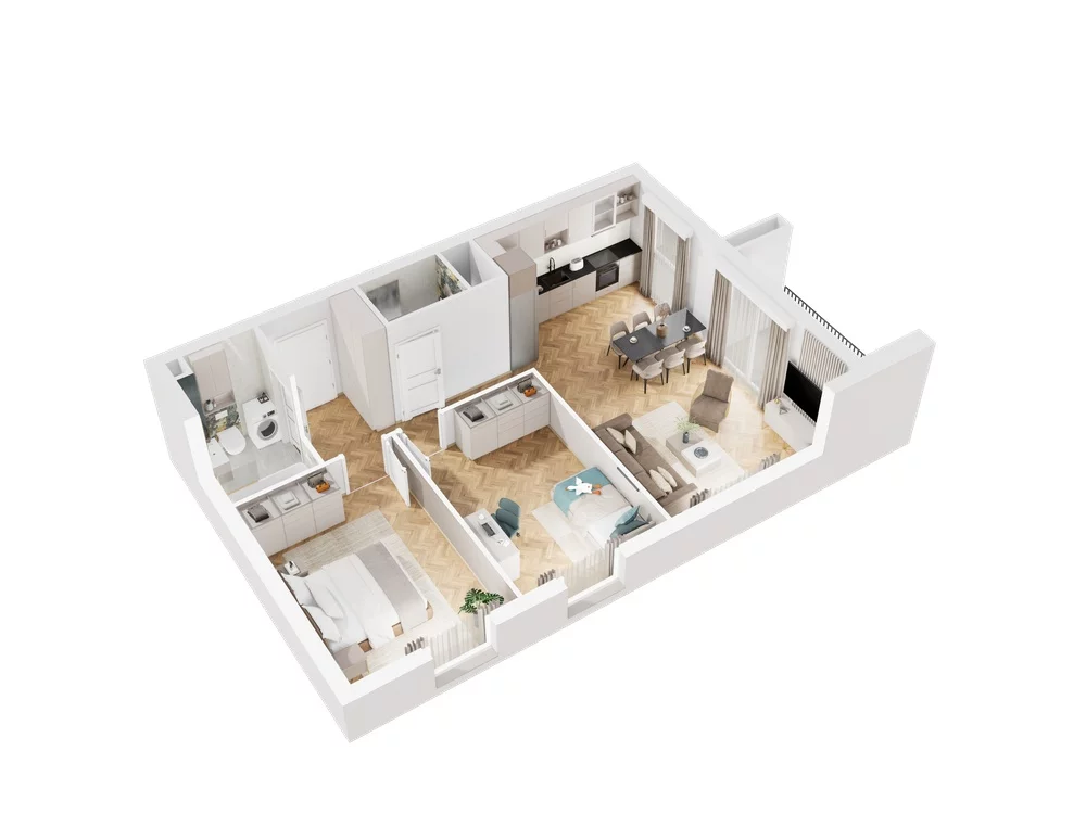 3 pokoje, mieszkanie 67,33 m², piętro 4, oferta nr 9.B.32, Nowe Południe - budynek 9 , Gdańsk, Orunia Górna-Gdańsk Południe, Maćkowy, ul. Starogrodzka / Borkowska