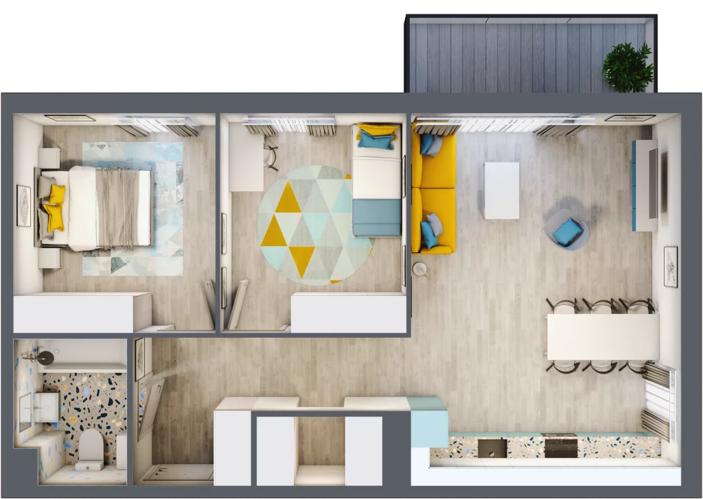 3 pokoje, mieszkanie 63,11 m², piętro 3, oferta nr 4.A.37, Urzeka, Gdańsk, Jasień, ul. Guderskiego / Czermińskiego