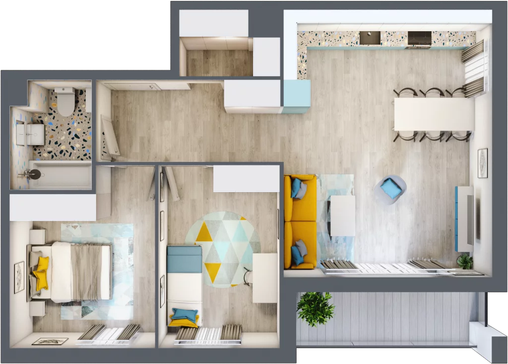 3 pokoje, mieszkanie 66,61 m², piętro 4, oferta nr 4.A.47, Urzeka, Gdańsk, Jasień, ul. Guderskiego / Czermińskiego
