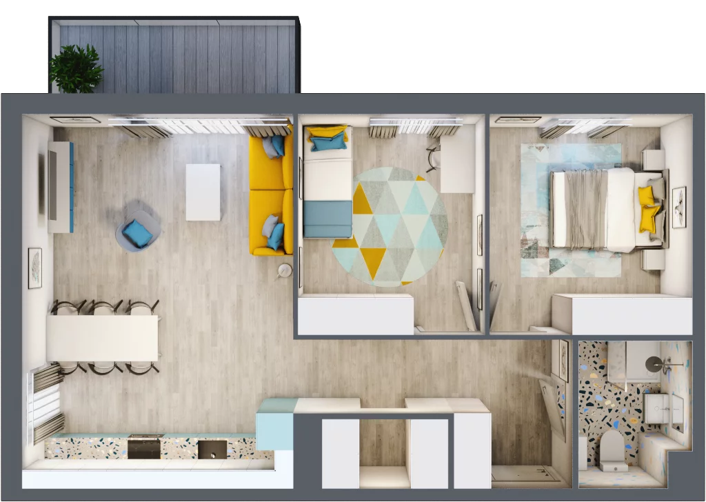 3 pokoje, mieszkanie 63,11 m², piętro 4, oferta nr 4.A.53, Urzeka, Gdańsk, Jasień, ul. Guderskiego / Czermińskiego