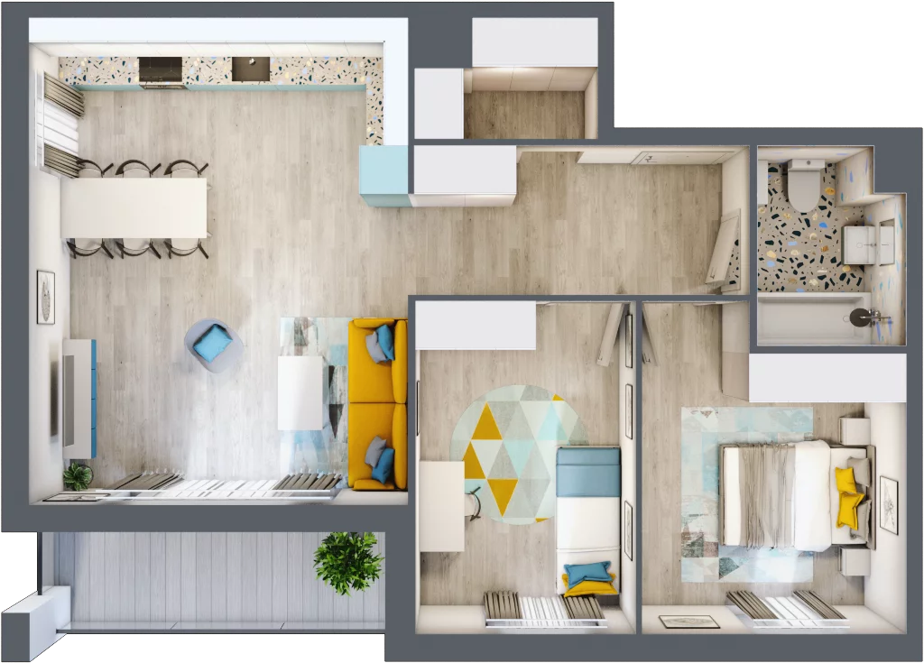3 pokoje, mieszkanie 66,61 m², piętro 4, oferta nr 4.A.54, Urzeka, Gdańsk, Jasień, ul. Guderskiego / Czermińskiego