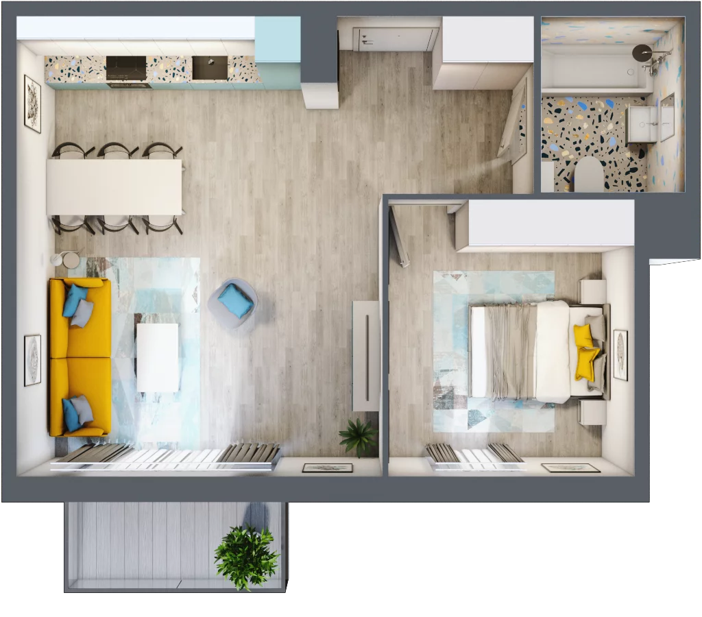 2 pokoje, apartament 49,21 m², piętro 4, oferta nr 5.A.37, Urzeka, Gdańsk, Jasień, ul. Guderskiego / Czermińskiego